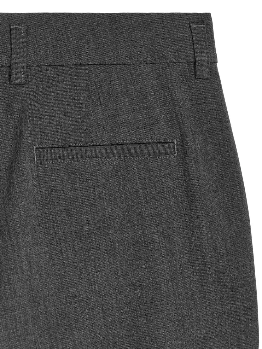 Pantalons-ARKET Pantalon tailleur en mélange de laine Gris foncé chiné