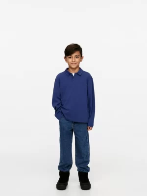 Hauts | T-Shirts-ARKET Polo à manches longues Bleu vif