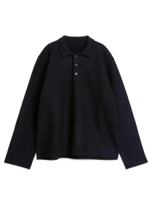 Polos | Maille-ARKET Polo en laine bouillie Bleu foncé