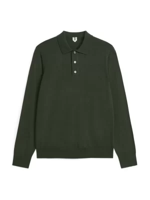 Polos | Maille-ARKET Polo en laine mérinos Vert foncé