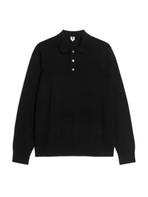 Polos | Maille-ARKET Polo en laine mérinos Noir