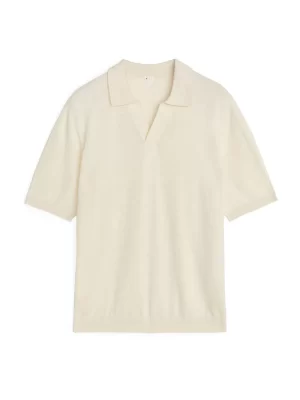 Polos | T-Shirts-ARKET Polo en lin et coton Blanc cassé