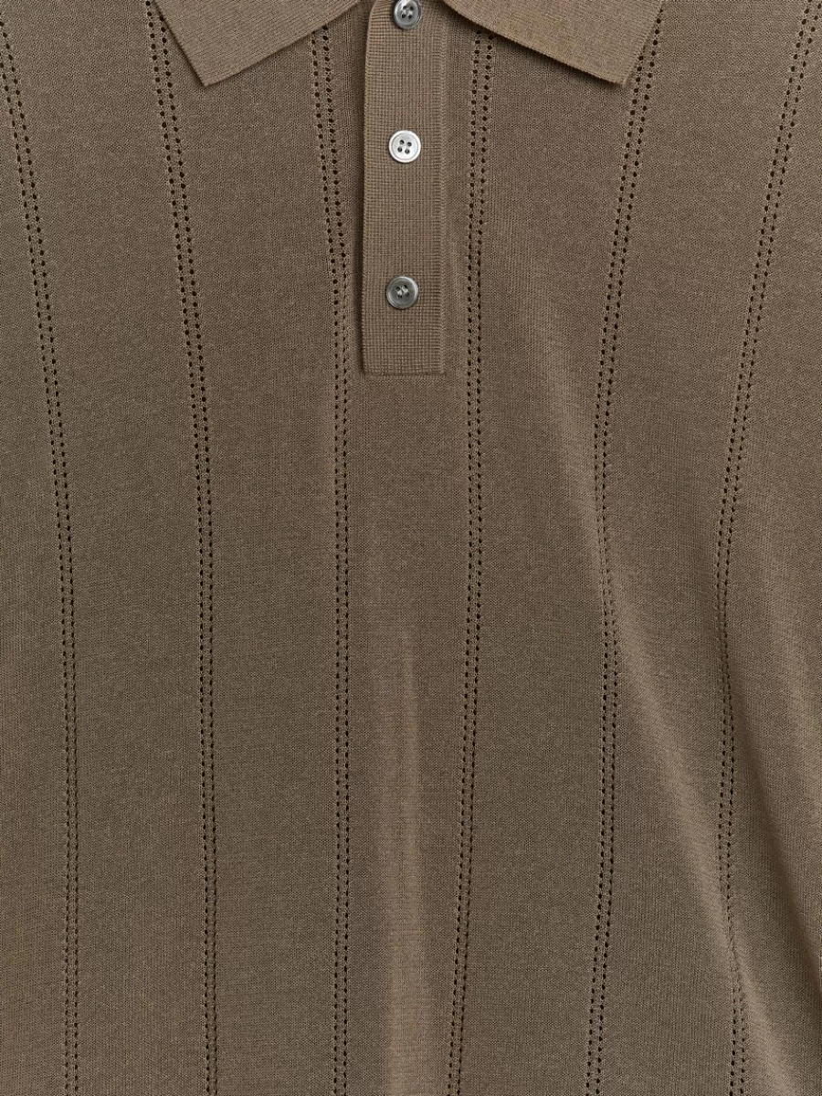Polos | Maille-ARKET Polo en maille pointelle Taupe