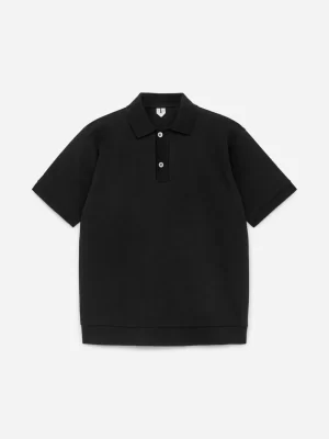 T-Shirts-ARKET Polo texturé Noir