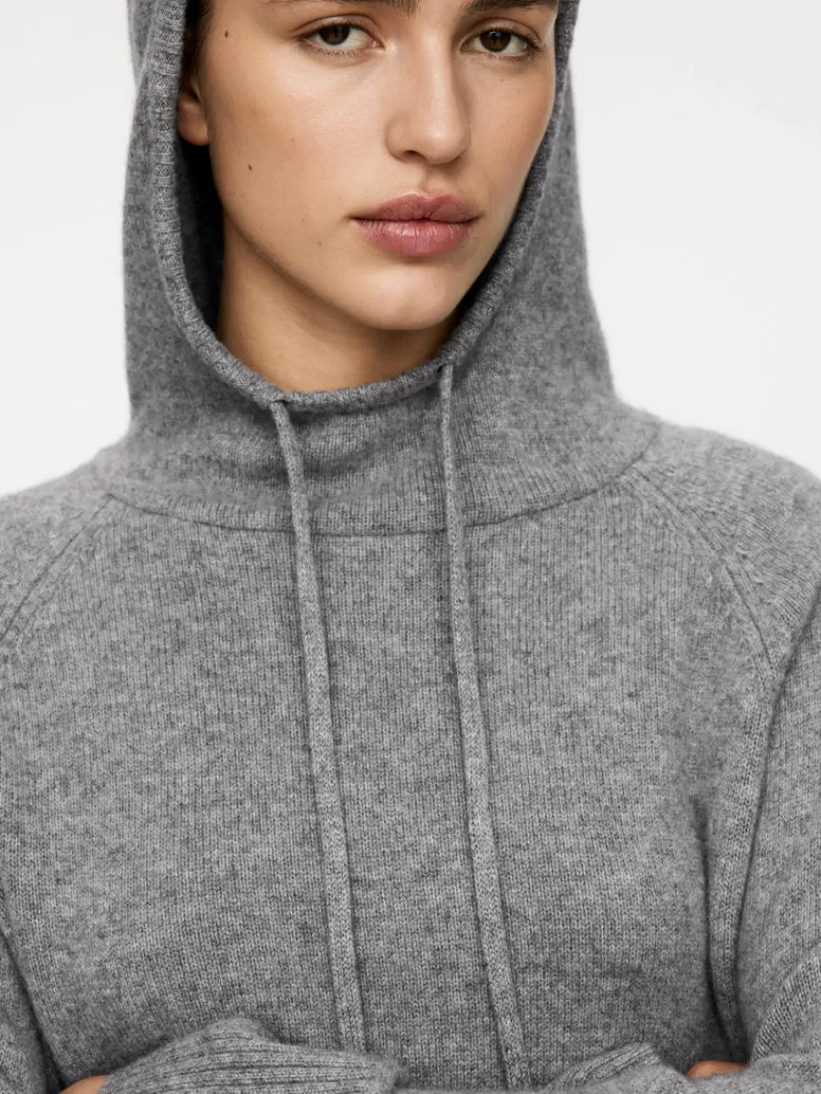 Vêtements De Sport | Mailles Et Cardigans-ARKET Pull à capuche en cachemire et laine gris