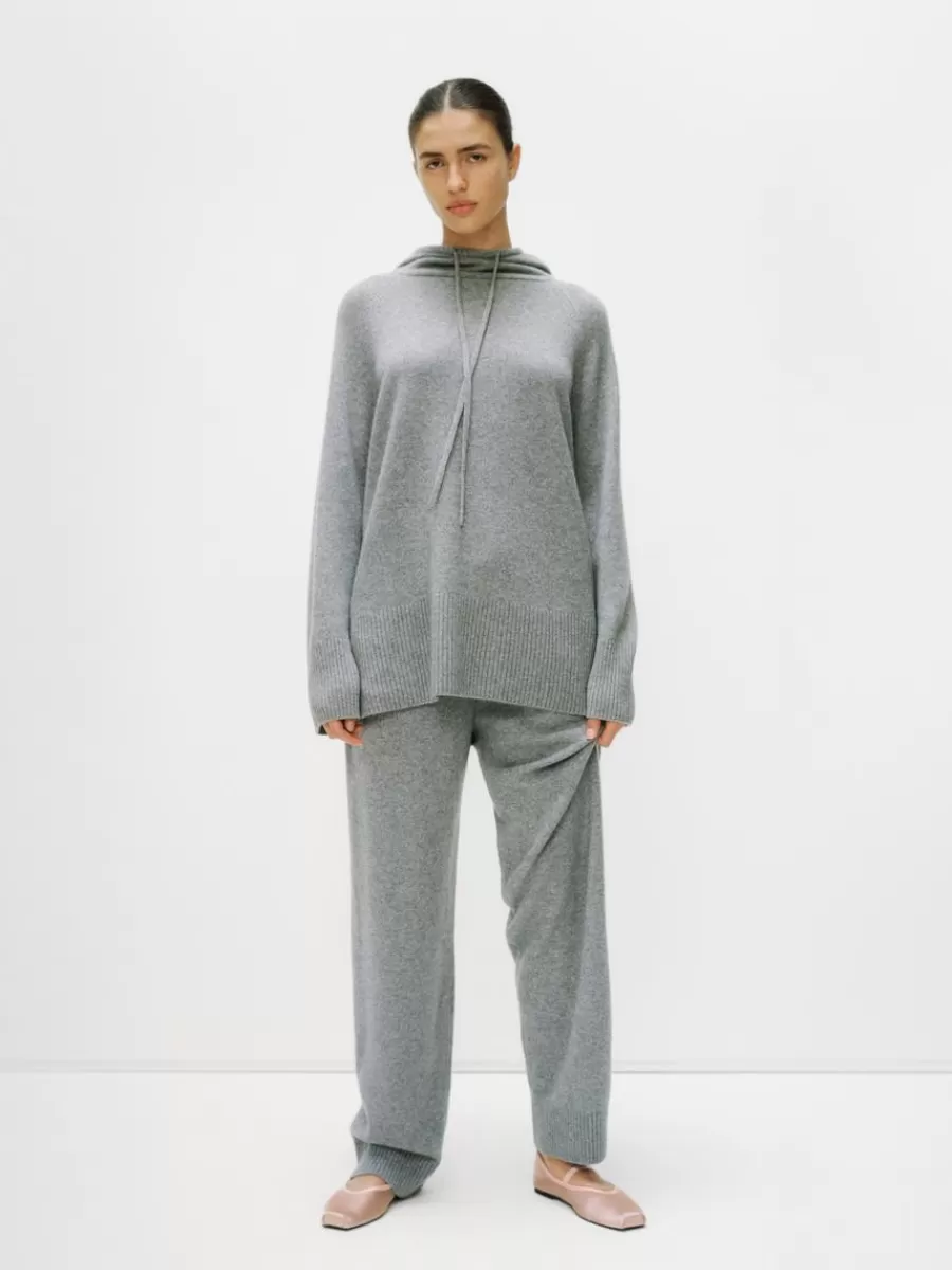 Vêtements De Sport | Mailles Et Cardigans-ARKET Pull à capuche en cachemire et laine gris