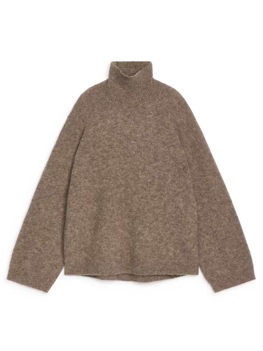Mailles Et Cardigans-ARKET Pull à col roulé Taupe chiné
