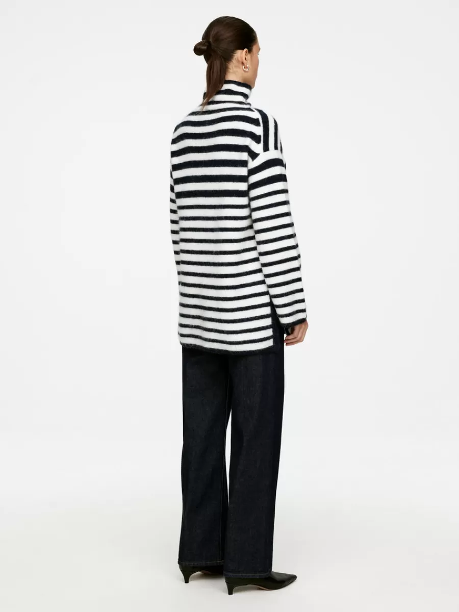 Mailles Et Cardigans-ARKET Pull col cheminée en mélange de laine et d'alpaga Bleu/Écru
