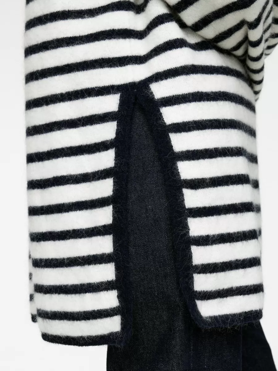 Mailles Et Cardigans-ARKET Pull col cheminée en mélange de laine et d'alpaga Bleu/Écru