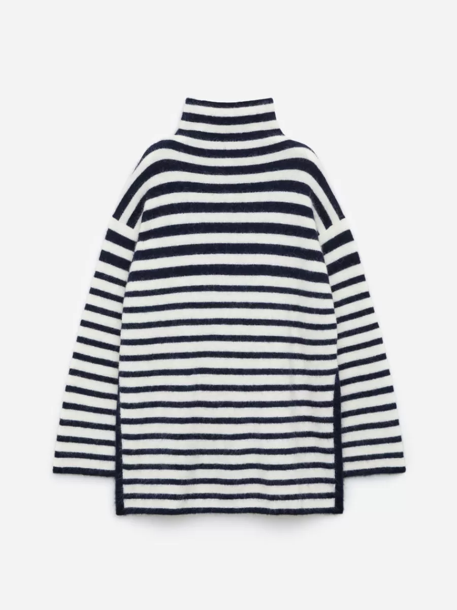 Mailles Et Cardigans-ARKET Pull col cheminée en mélange de laine et d'alpaga Bleu/Écru