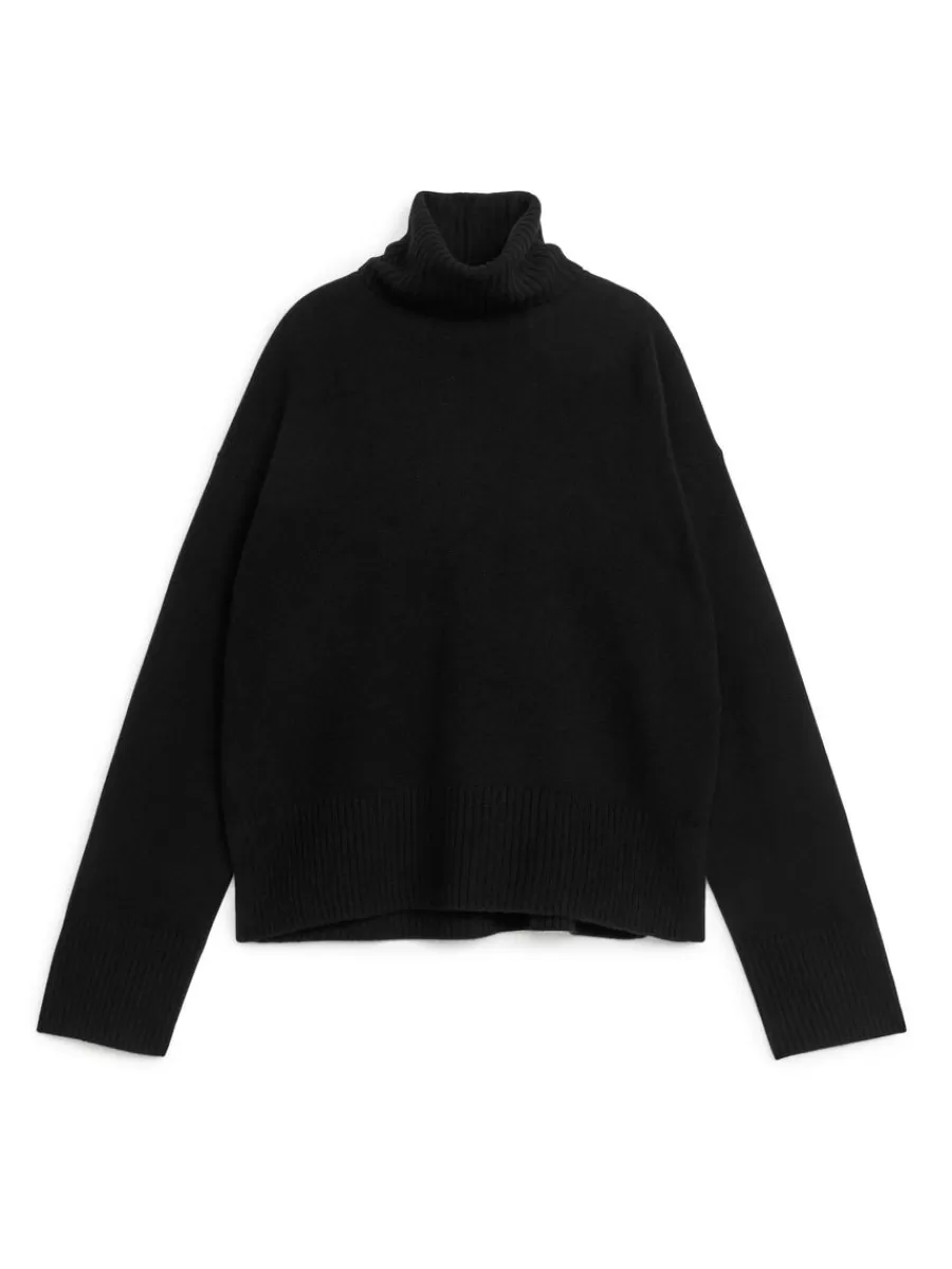 Mailles Et Cardigans-ARKET Pull col roulé en laine et cachemire Noir