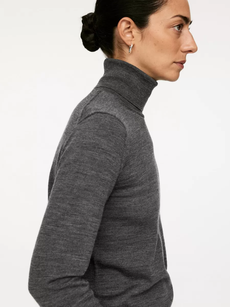 Mailles Et Cardigans-ARKET Pull col roulé en laine mérinos Gris foncé