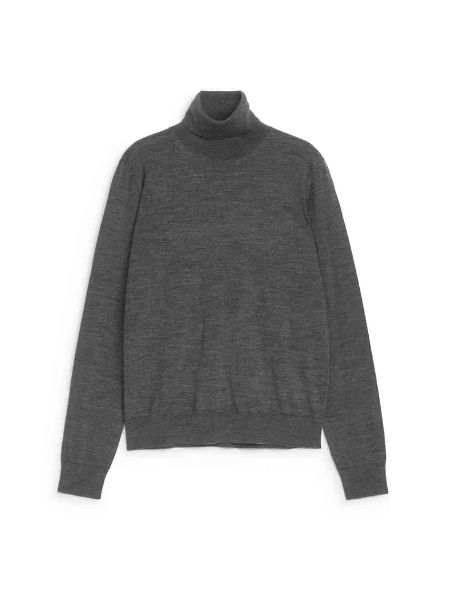 Mailles Et Cardigans-ARKET Pull col roulé en laine mérinos Gris foncé