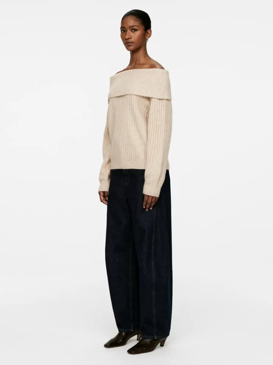 Mailles Et Cardigans-ARKET Pull côtelé aux épaules dénudées Beige