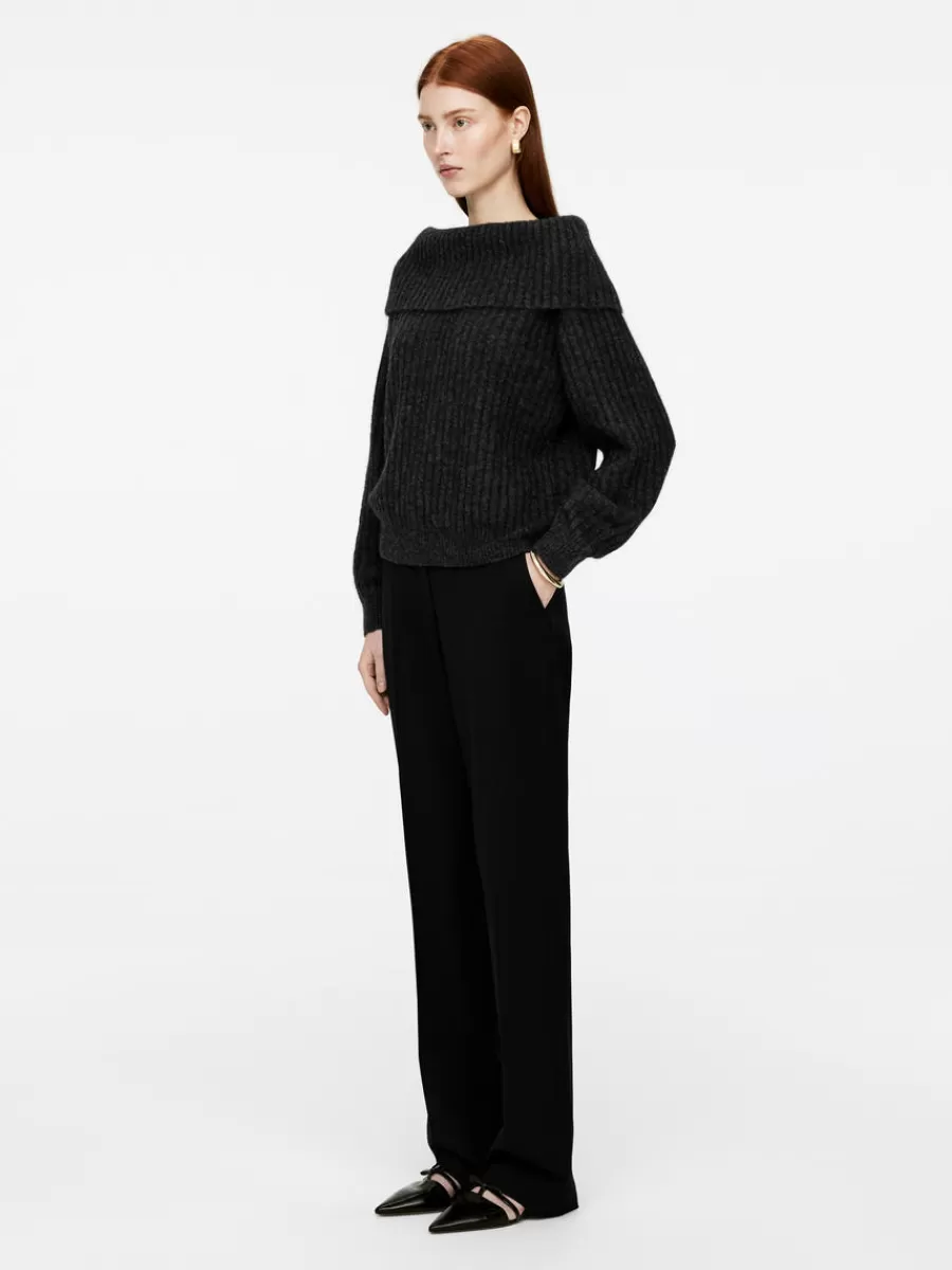 Mailles Et Cardigans-ARKET Pull côtelé aux épaules dénudées Gris foncé