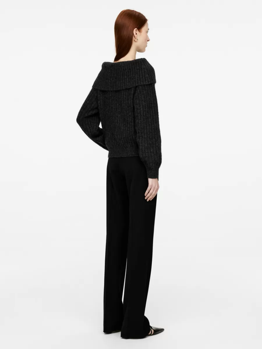 Mailles Et Cardigans-ARKET Pull côtelé aux épaules dénudées Gris foncé