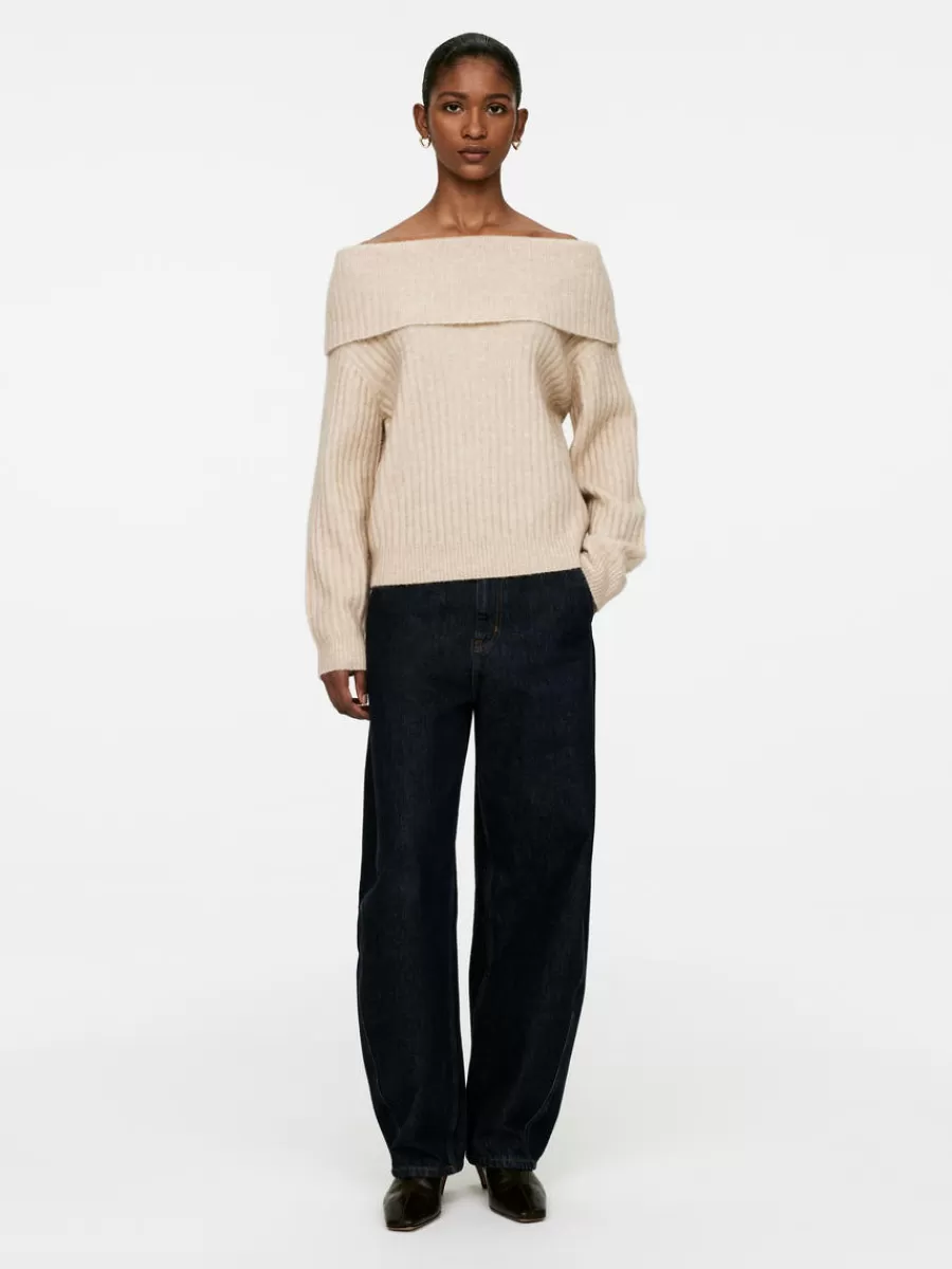 Mailles Et Cardigans-ARKET Pull côtelé aux épaules dénudées Beige