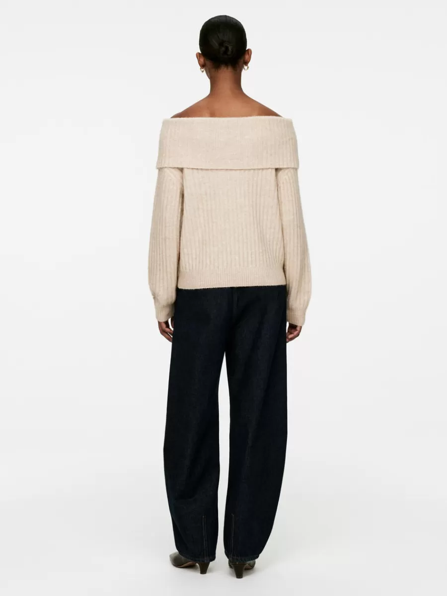 Mailles Et Cardigans-ARKET Pull côtelé aux épaules dénudées Beige