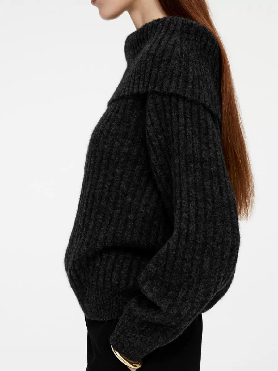 Mailles Et Cardigans-ARKET Pull côtelé aux épaules dénudées Gris foncé