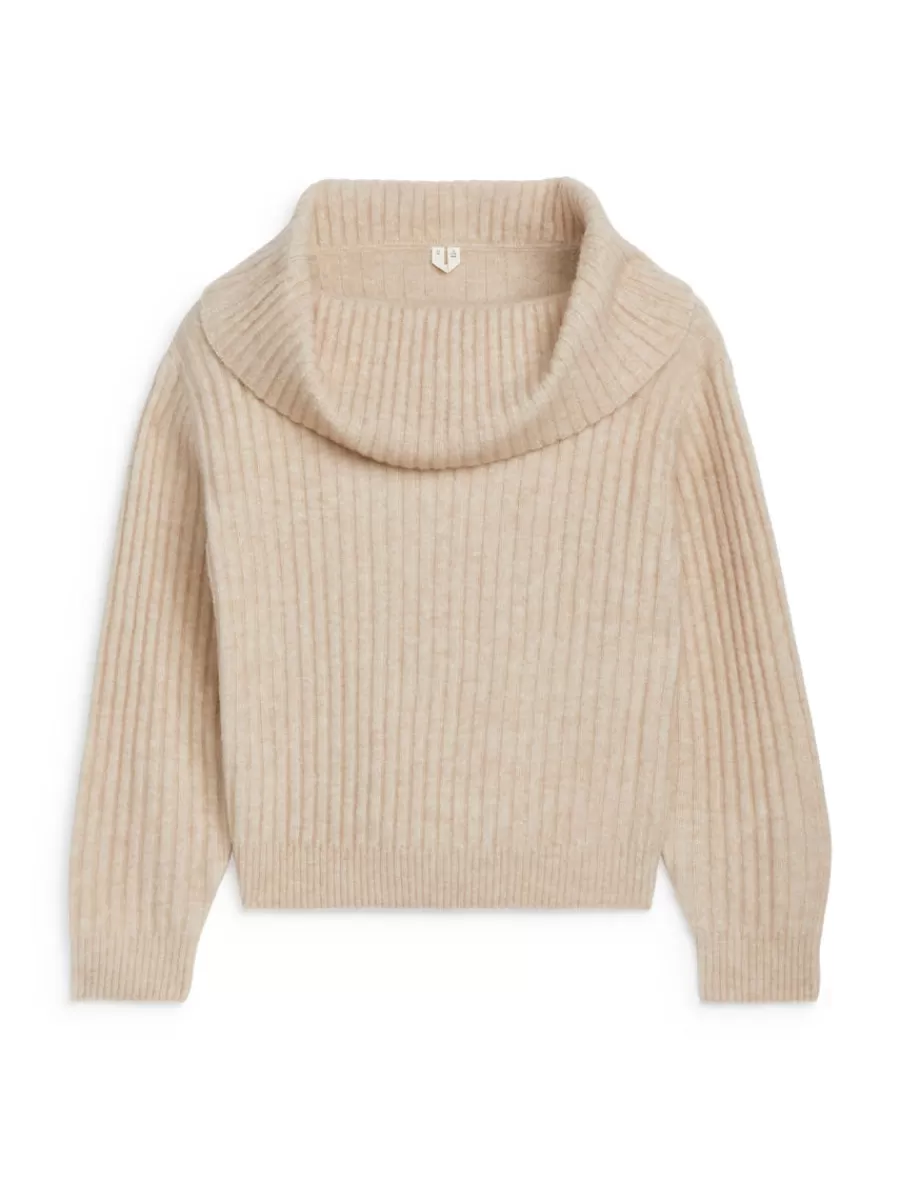 Mailles Et Cardigans-ARKET Pull côtelé aux épaules dénudées Beige