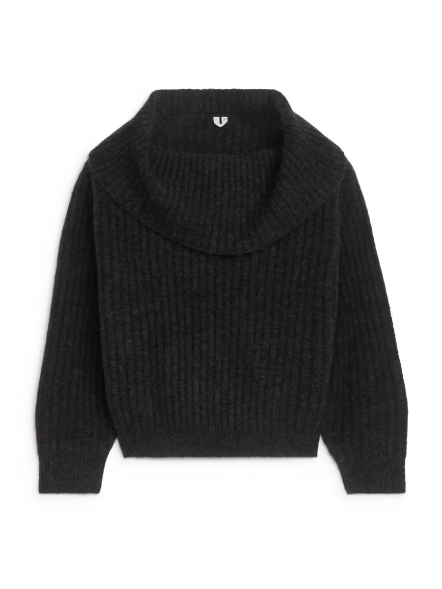 Mailles Et Cardigans-ARKET Pull côtelé aux épaules dénudées Gris foncé