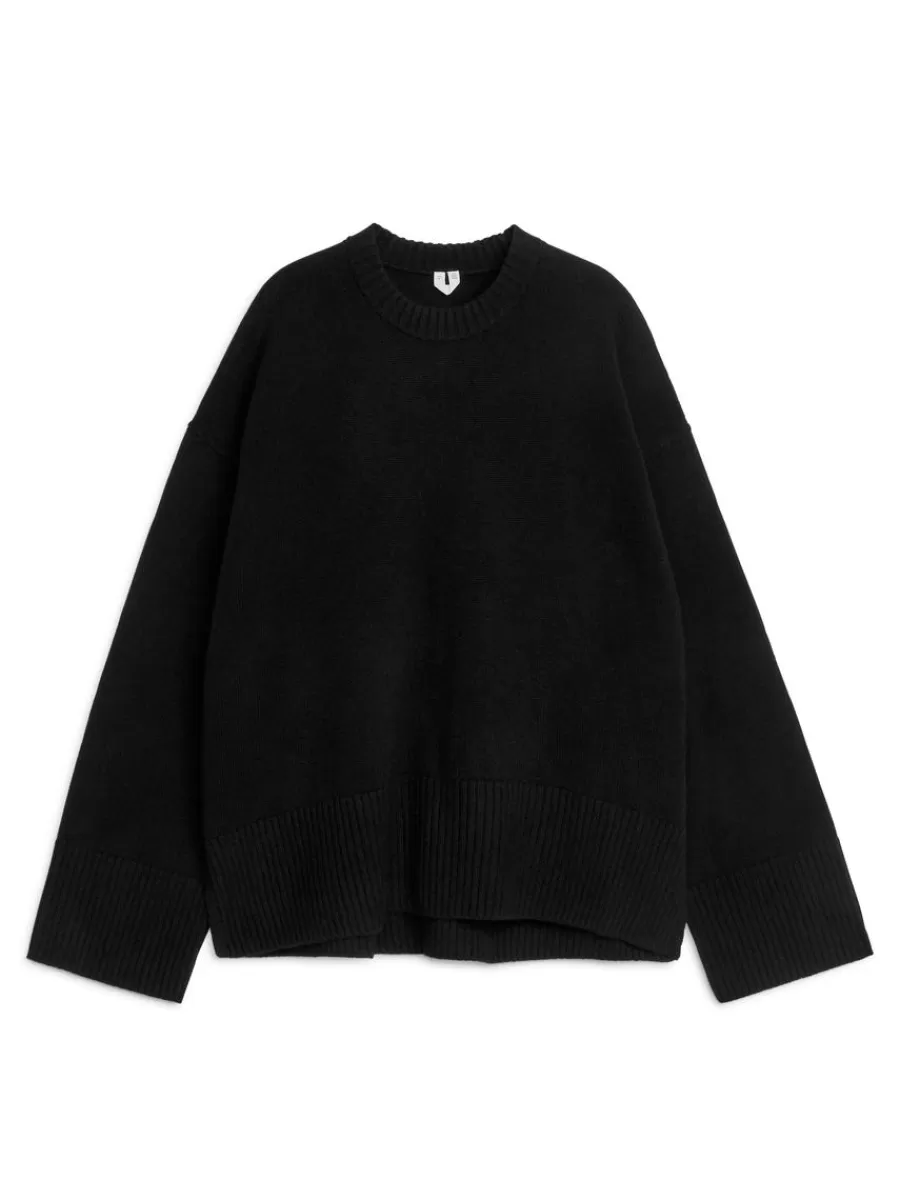Mailles Et Cardigans-ARKET Pull décontracté en laine et cachemire Noir