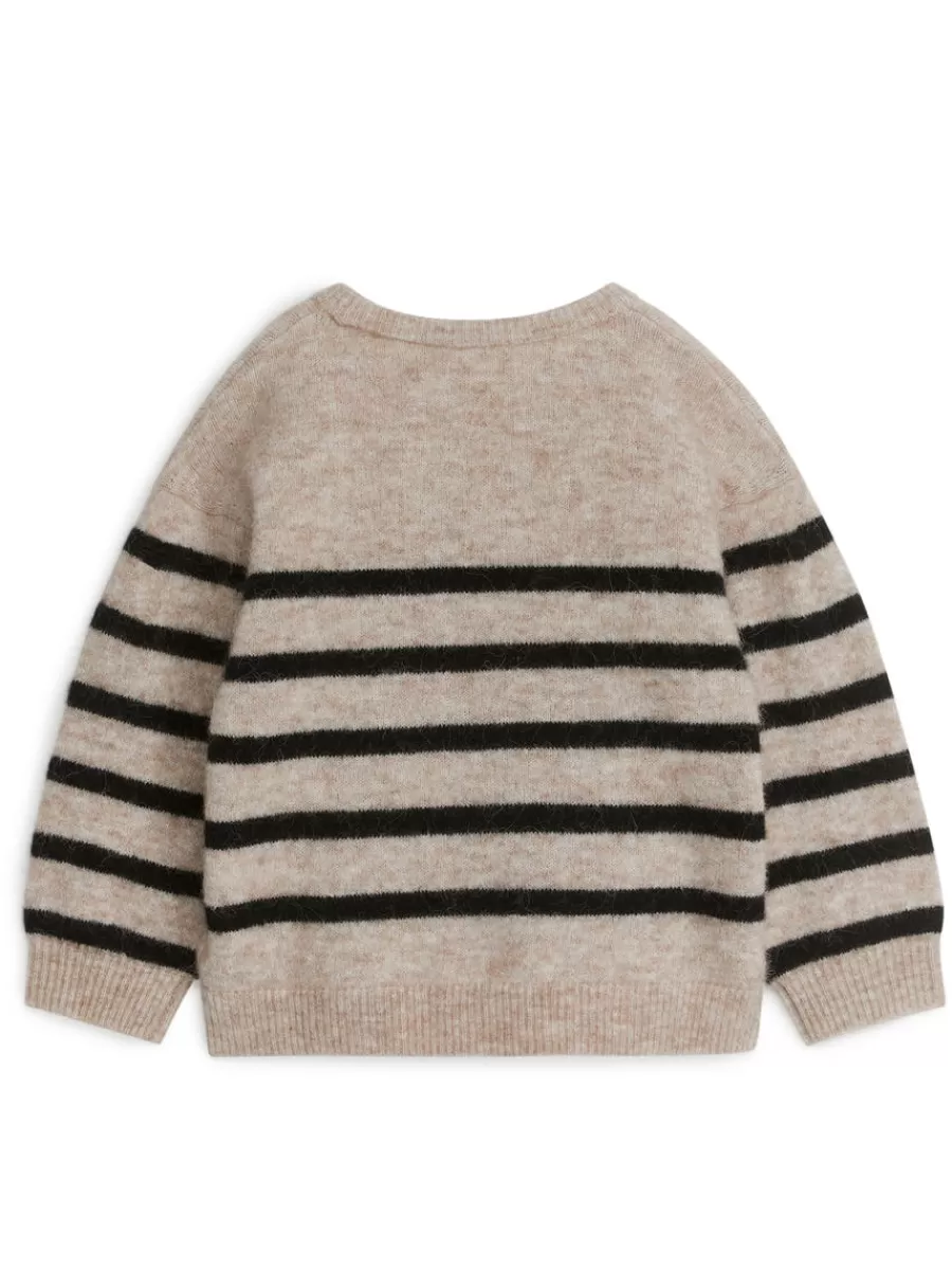 Maille-ARKET Pull décontracté en mélange de laine et d'alpaga Beige/Noir