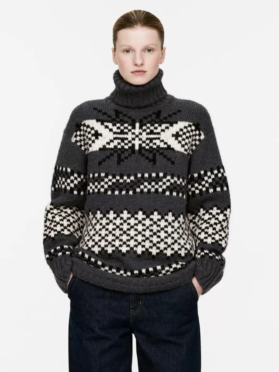 Mailles Et Cardigans-ARKET Pull en jacquard de laine et d'alpaga gris