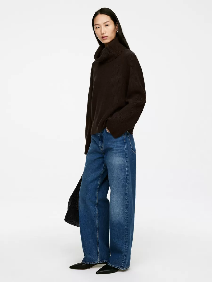Mailles Et Cardigans-ARKET Pull en laine à col roulé Marron foncé