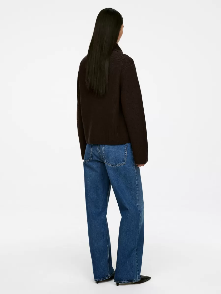 Mailles Et Cardigans-ARKET Pull en laine à col roulé Marron foncé