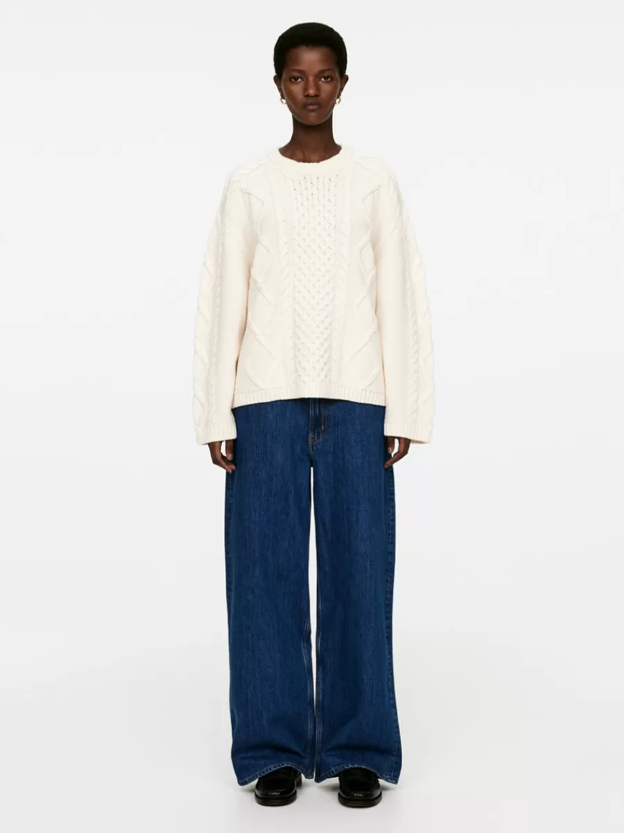 Mailles Et Cardigans-ARKET Pull en laine à mailles torsadées Blanc cassé