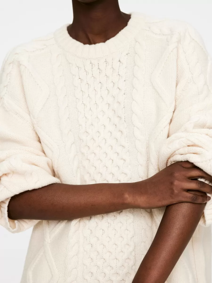 Mailles Et Cardigans-ARKET Pull en laine à mailles torsadées Blanc cassé