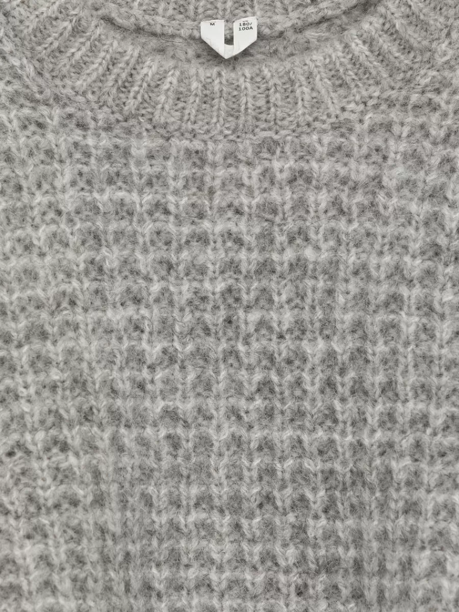 Maille-ARKET Pull en laine d'alpaga Gris chiné