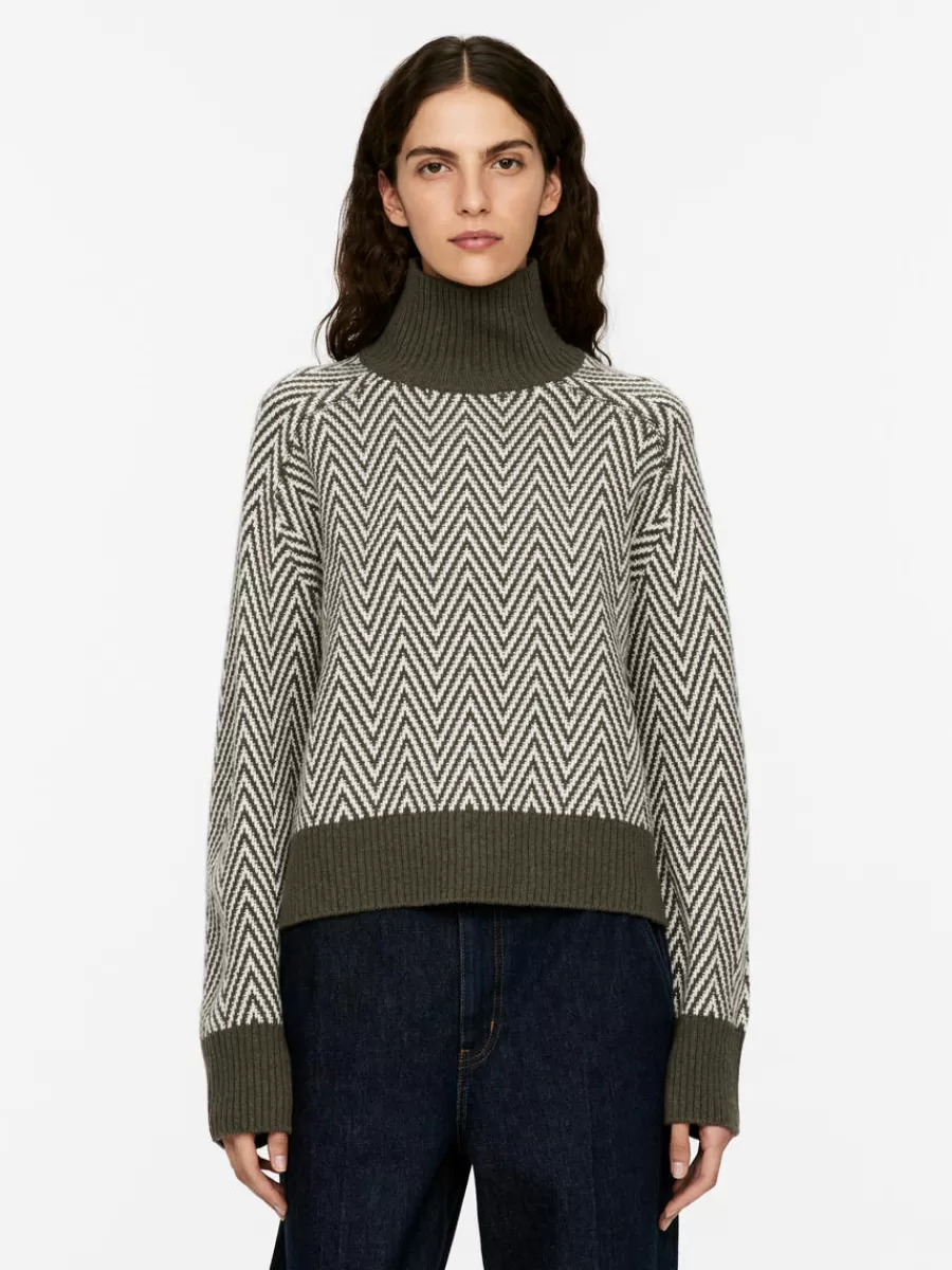 Mailles Et Cardigans-ARKET Pull en laine en maille jacquard Vert kaki