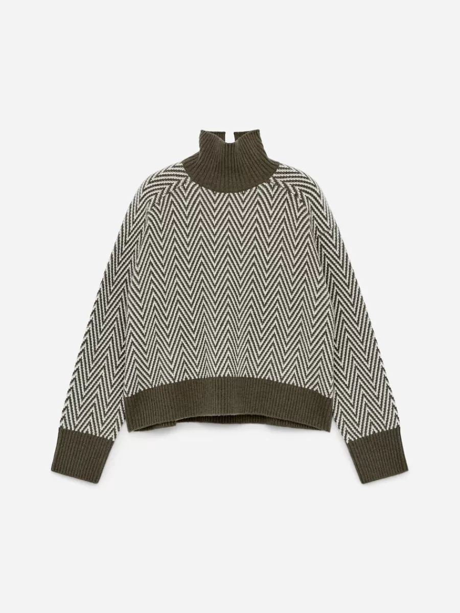 Mailles Et Cardigans-ARKET Pull en laine en maille jacquard Vert kaki