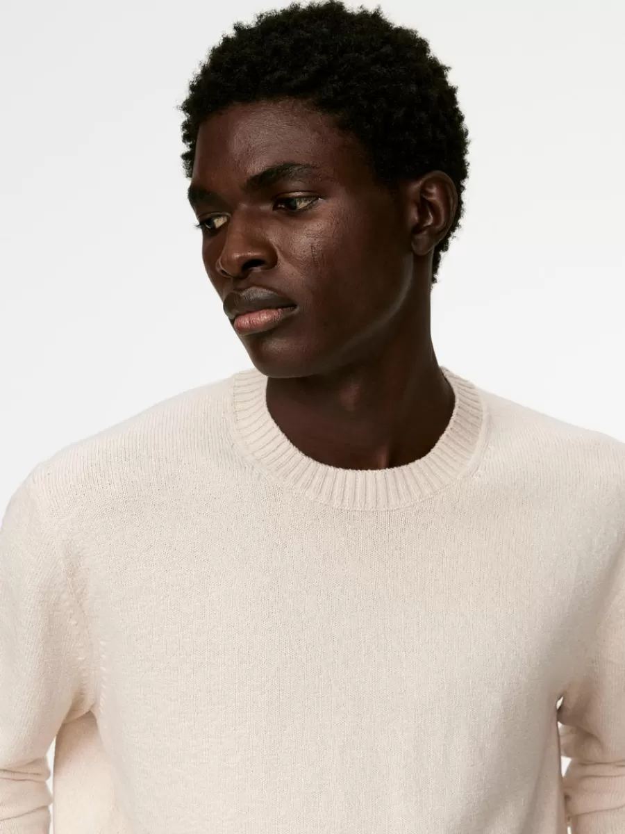 Maille-ARKET Pull en laine et coton Blanc cassé