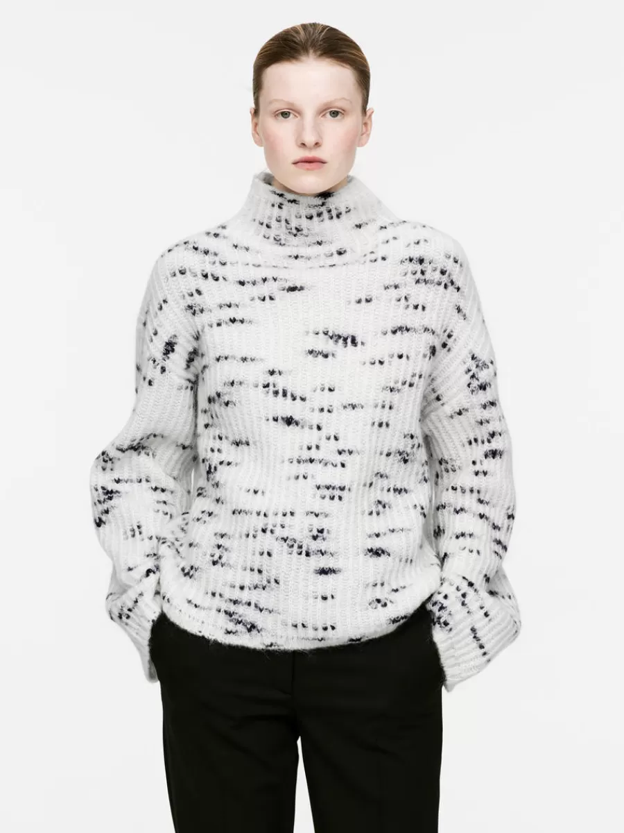 Mailles Et Cardigans-ARKET Pull en laine et mohair Blanc cassé/Bleu