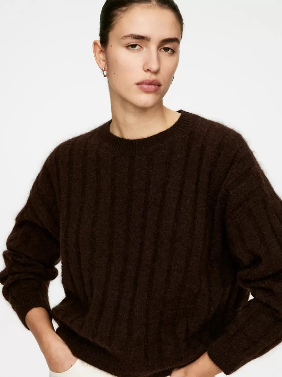 Mailles Et Cardigans-ARKET Pull en laine et mohair Marron foncé