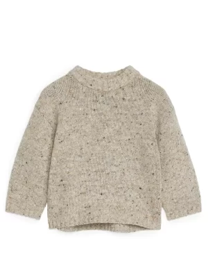 Maille | Maille-ARKET Pull en laine mélangée mouchetée Beige chiné