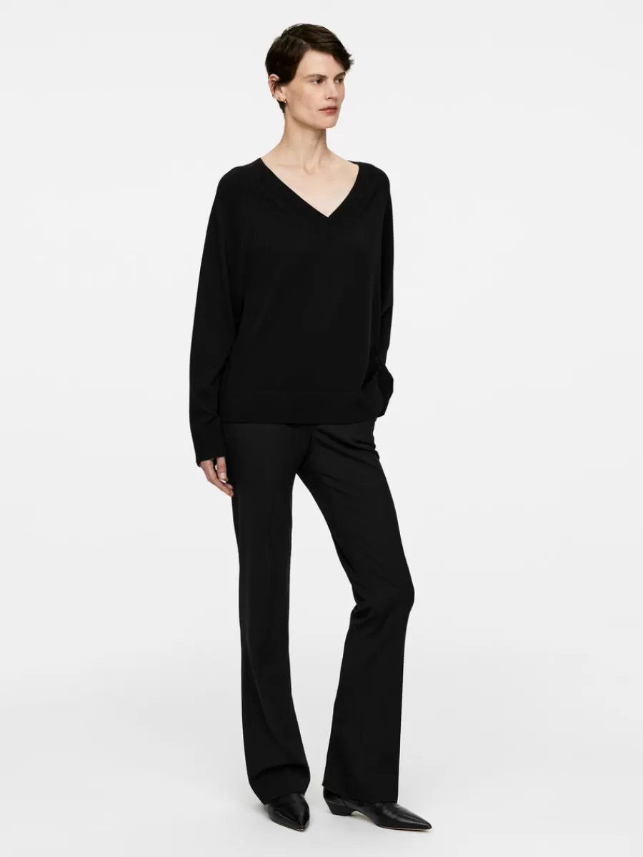 Mailles Et Cardigans-ARKET Pull en laine mérinos avec col en V Noir