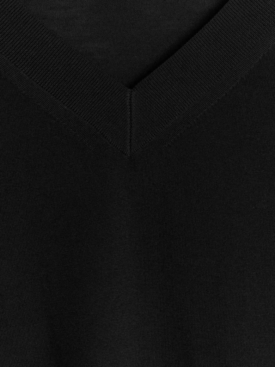 Mailles Et Cardigans-ARKET Pull en laine mérinos avec col en V Noir