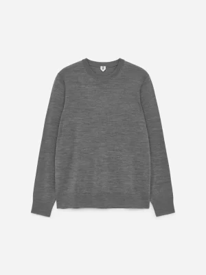 Maille-ARKET Pull en laine mérinos en maille fine Gris chiné