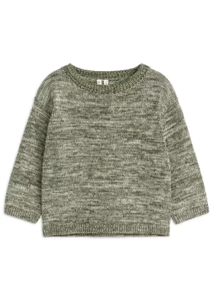 Maille | Maille-ARKET Pull en maille de coton Vert kaki chiné