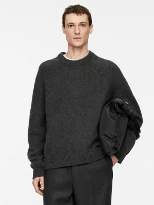 Maille-ARKET Pull en maille de laine épaisse Noir chiné