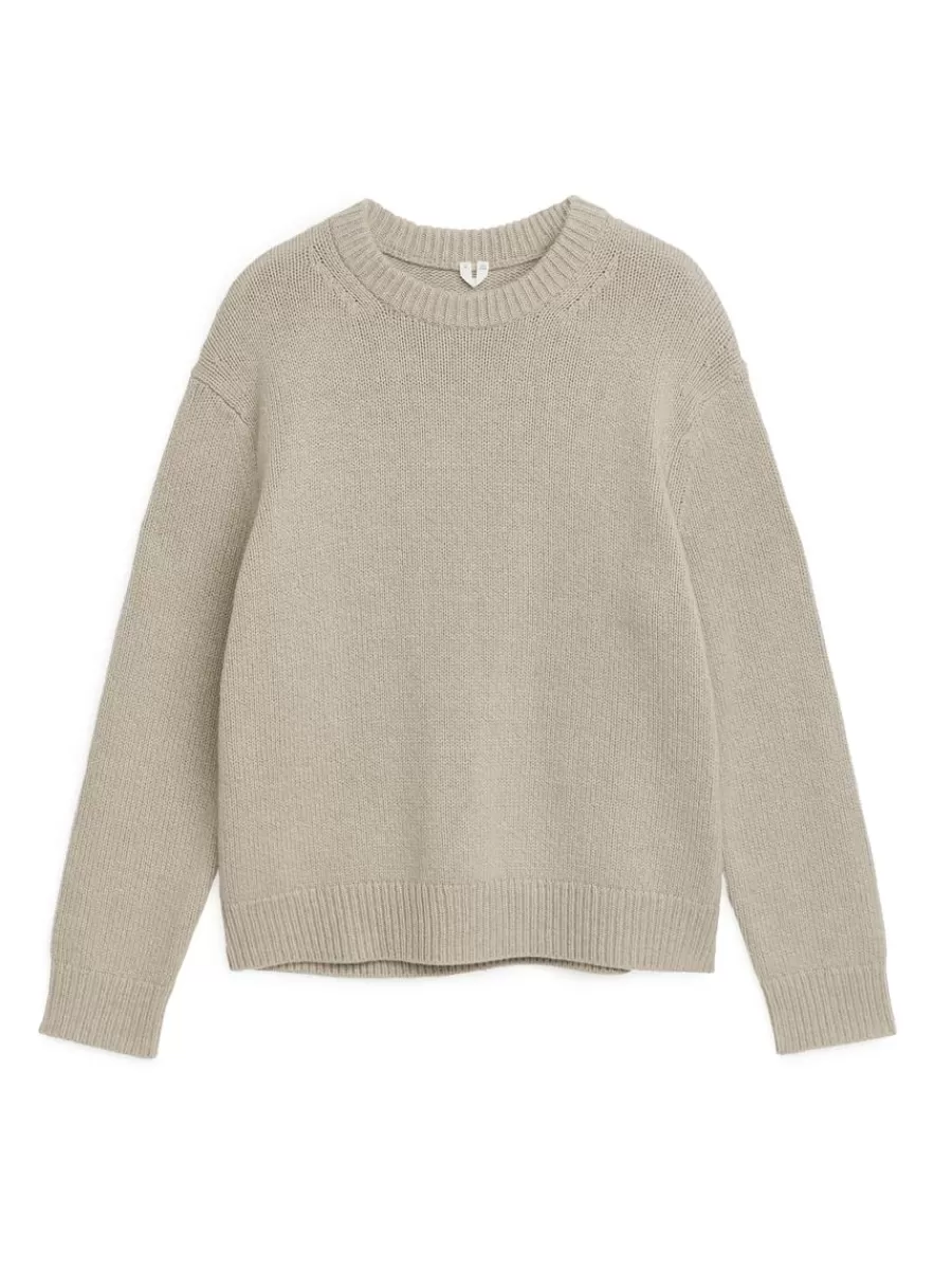 Maille-ARKET Pull en maille de laine épaisse Beige chiné