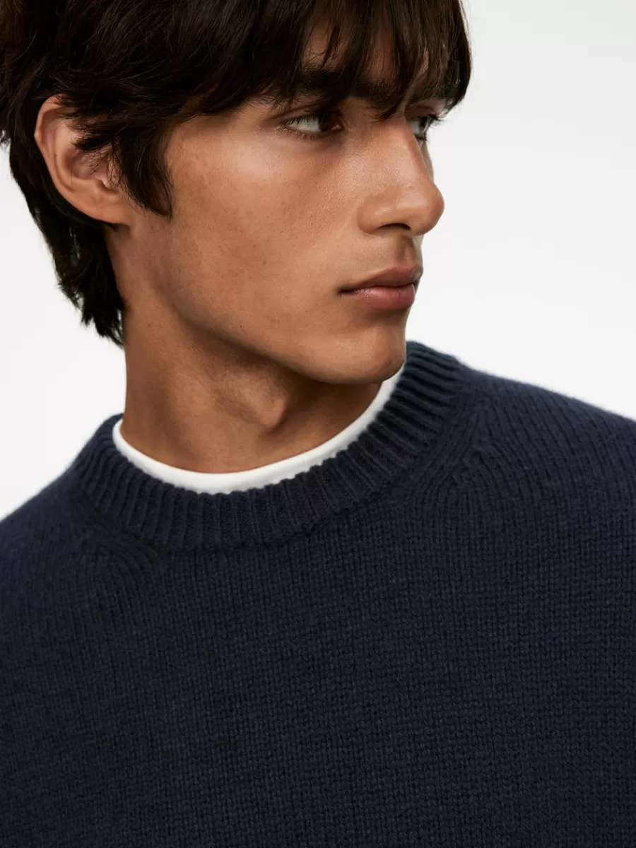 Maille-ARKET Pull en maille de laine épaisse Bleu foncé