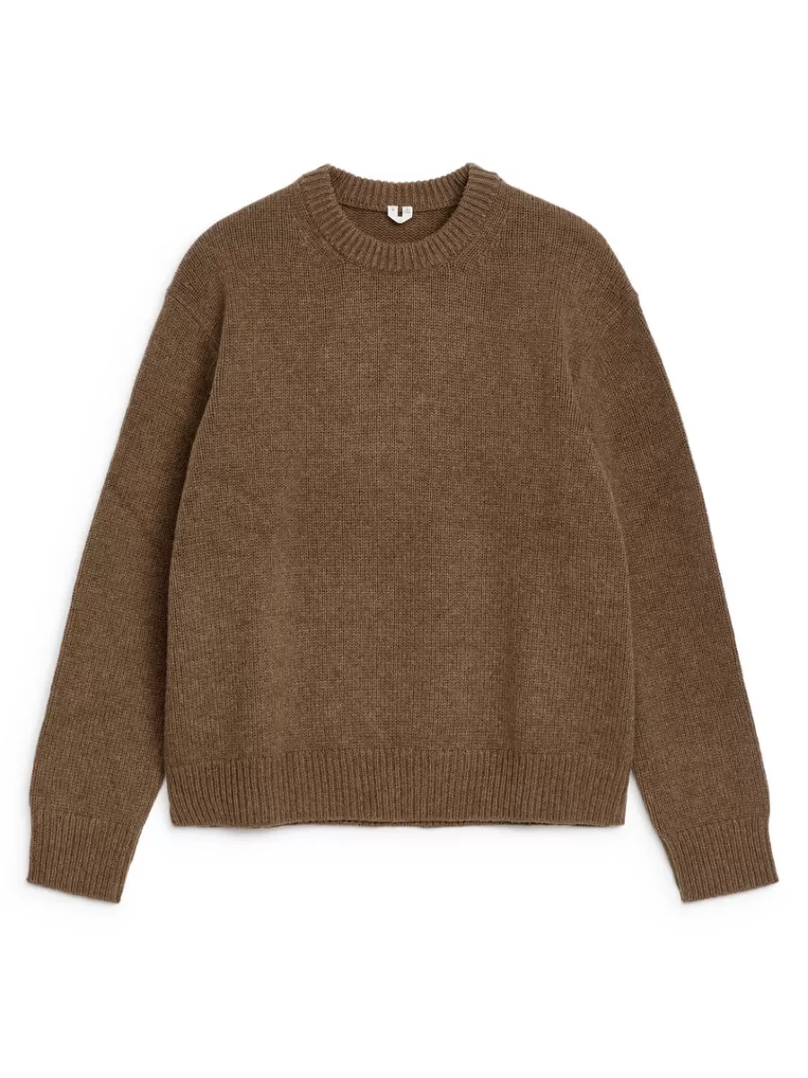 Maille-ARKET Pull en maille de laine épaisse Marron