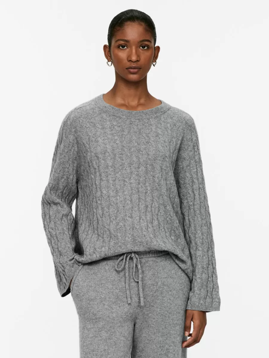 Tenues Décontractées | Mailles Et Cardigans-ARKET Pull en maille torsadée de laine et de cachemire gris