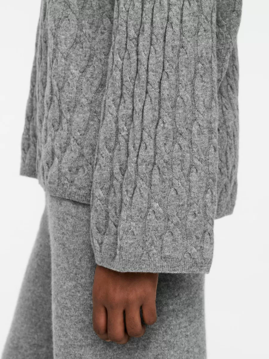 Tenues Décontractées | Mailles Et Cardigans-ARKET Pull en maille torsadée de laine et de cachemire gris