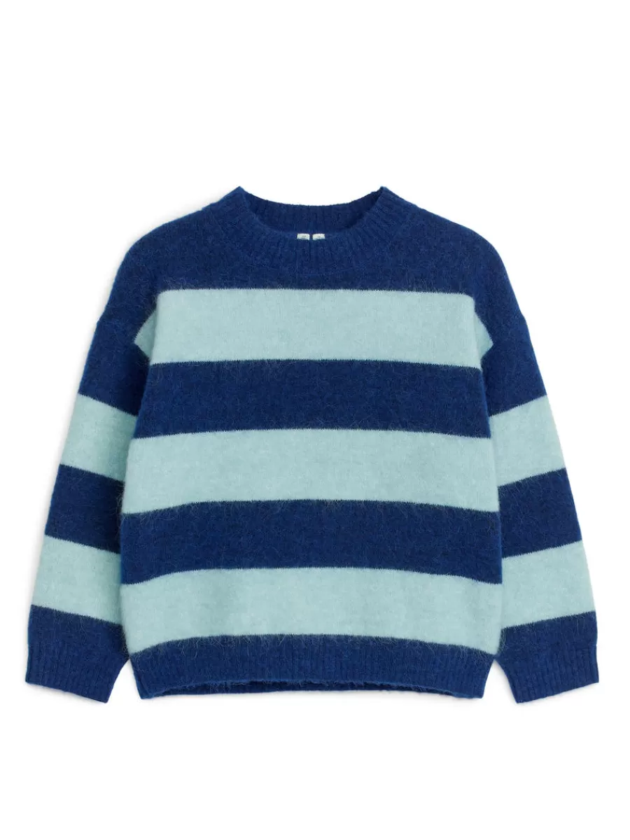 Maille-ARKET Pull en mélange de laine et d'alpaga Bleu/Vert menthe
